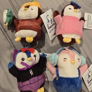 Sanrio Puccho Penguins Plush Set - Pink, Blue, Brown